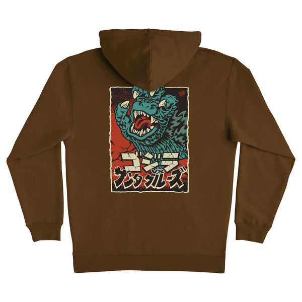 Santa Cruz x Godzilla Hand P/O Hooded Heavyweight Sweatshirt - Brown